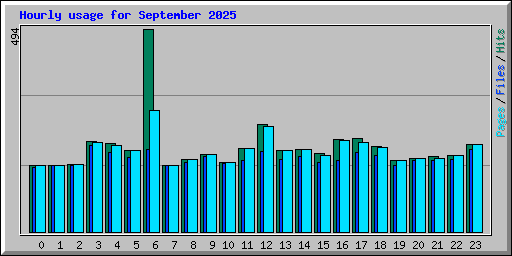Hourly usage for September 2025